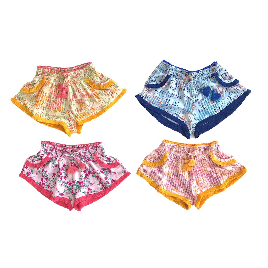 Selection of four colourways in the Poupette St Barth Children's Lulu Shorts