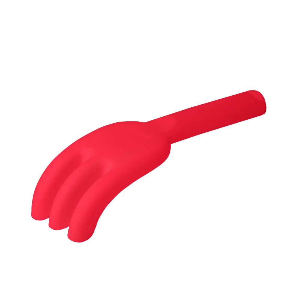 Scrunch silicone rake in strawberry red