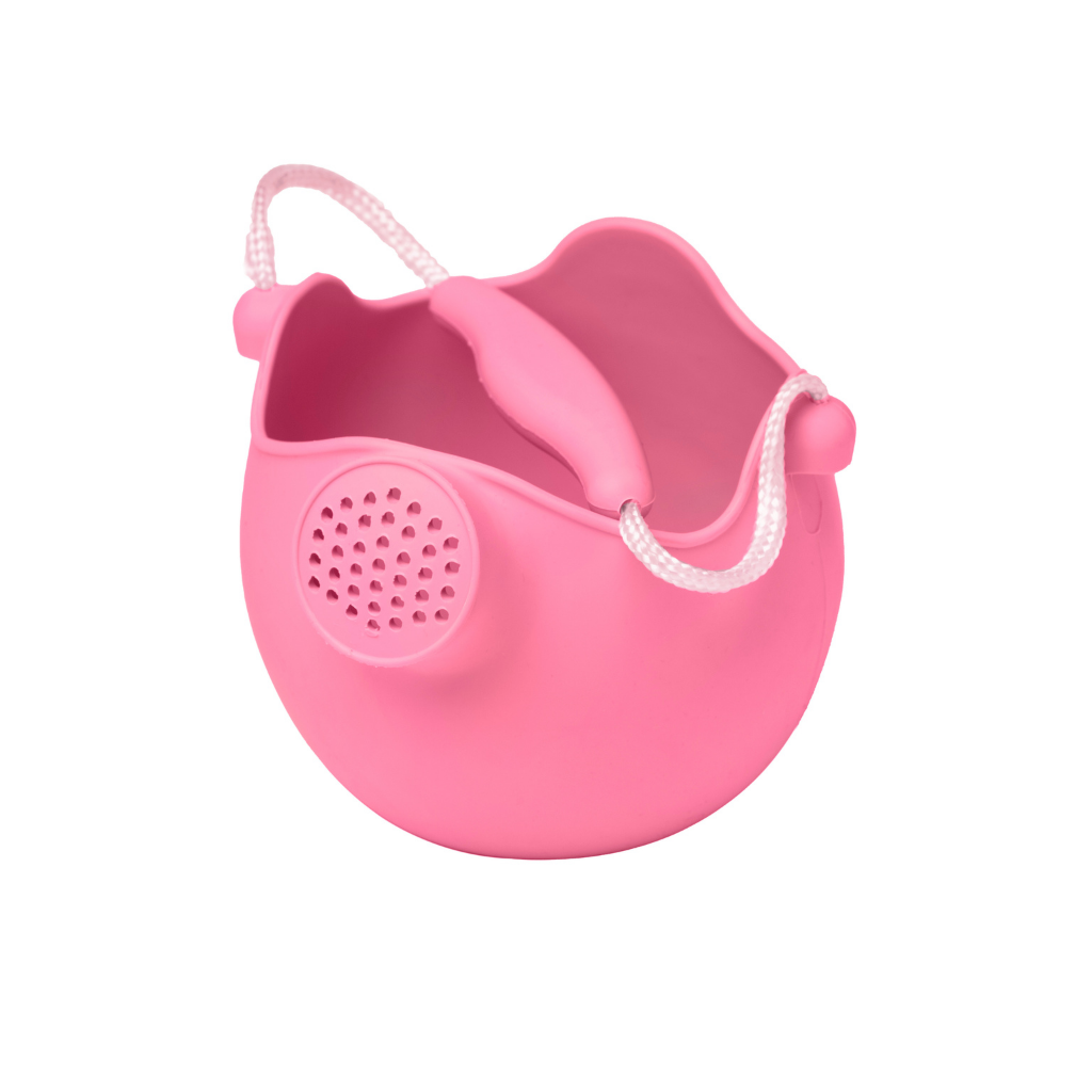 Scrunch silicone watering can in Flamingo Pink