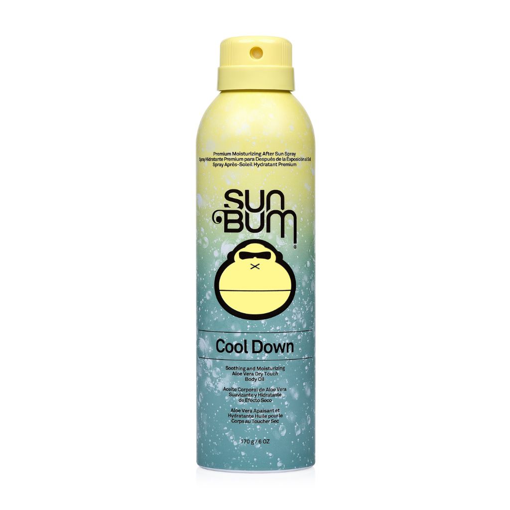 Front product shot of Sun Bum Cool Down Soothing and Moisturising Aloe Vera Dry Touch Body Oil Aftersun Spray
