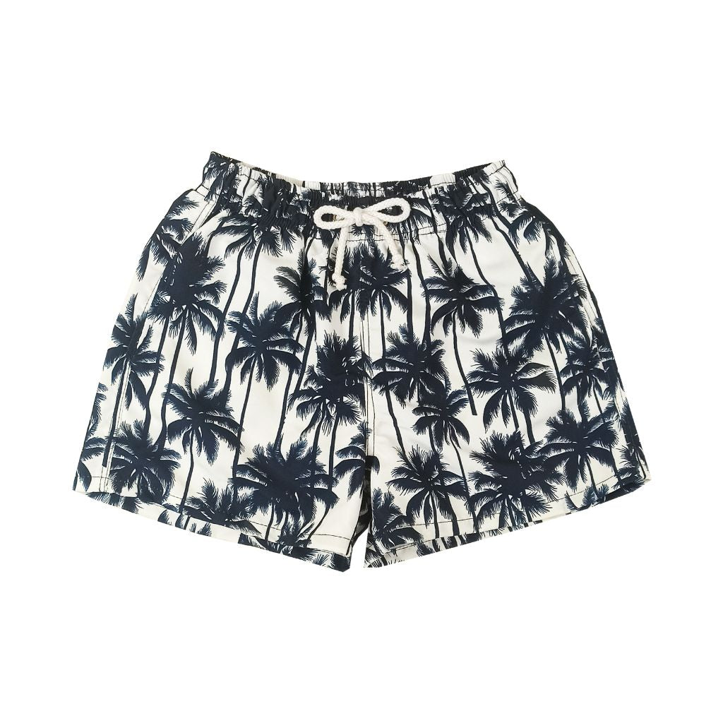 Product shot of the front of Suncracy Palms Menorca Tactel Swim Shorts for Boys