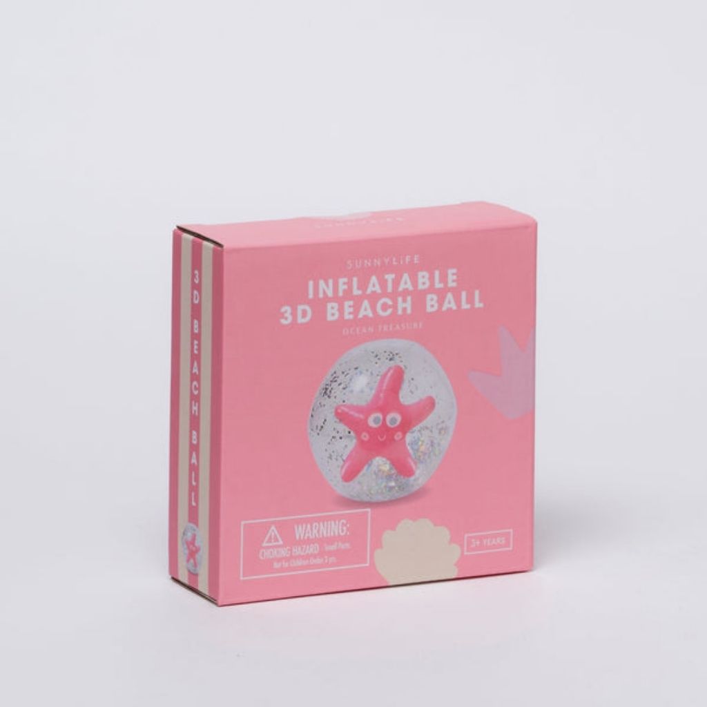 Packaging for Sunnylife 3D inflatable beach ball in Ocean Treasure Rose