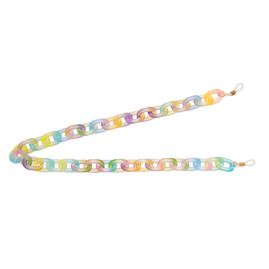 The Sunday Times Style must-have accessory for kids is the Talis Chains Pastel Compote Kids sunglasses chain in hand dyed resin